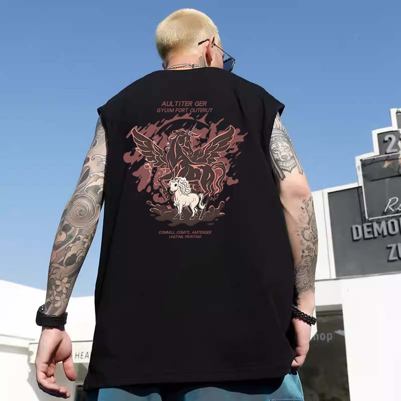 Summer Men's American Retro Skater Boy Print Tank Tops | Thin INS Trendy Athletic Sleeveless Tees