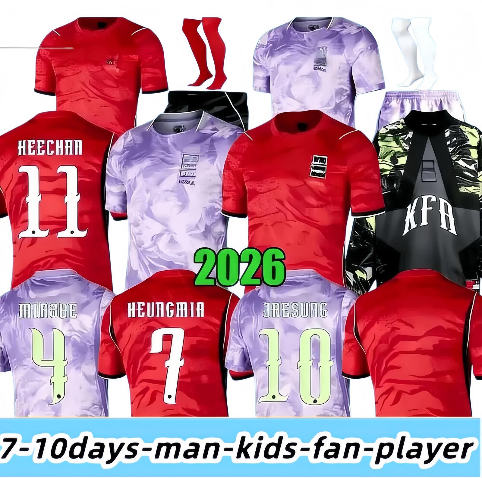 2026 World Cup South Soccer Jerseys Korea SON National Team 26 27 H CHWANG HEECHAN KANGIN MINJAE Football Shirt Men Kids Kit REDJersey Long Goalkeeper Uniform