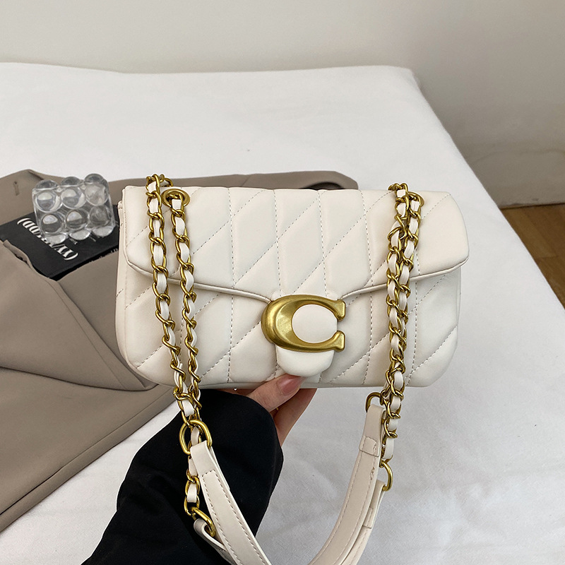 2026 new luxury casual and fashionable designer shoulder bag diamond grid chain bag trendy and versatile small square bag for women