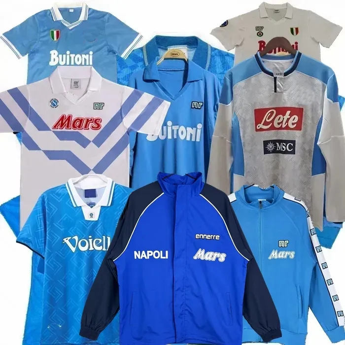Retro classic Napoli soccer jerseys MARADONA 1985 1986 1987 1988 1989 1991 1992 1993 1994 2013 2014 19 20 HAMSIK INSIGNE HIGUAIN MERTENS Retro football shirts