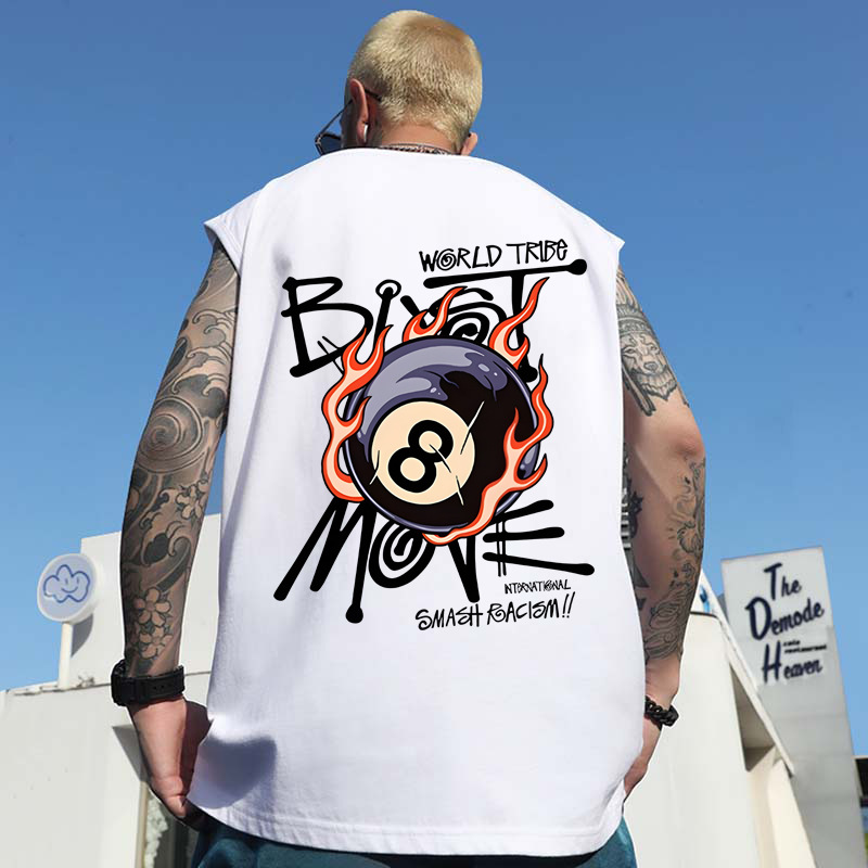 2026 American Trendy Cartoon Print Tank Tops | Men's Summer Loose Plus Size Athletic Gym Casual Sleeveless Vests