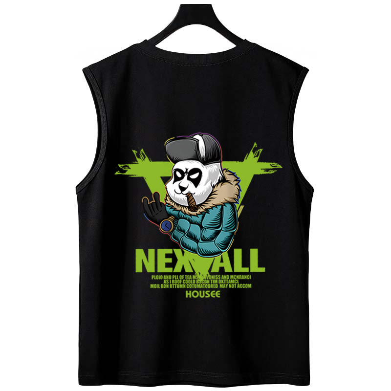 2026 Summer Men's Trendy American Streetwear Tank Tops | Loose Casual Letter Print Sleeveless Tees