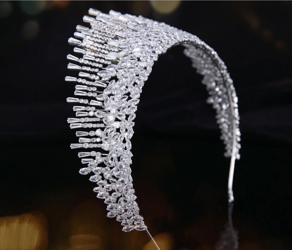 Bridal Tiara Crown For Wedding Headdress Zircon Crystal Queen Princess Pageant Women Diadem Party Headpiece 260409