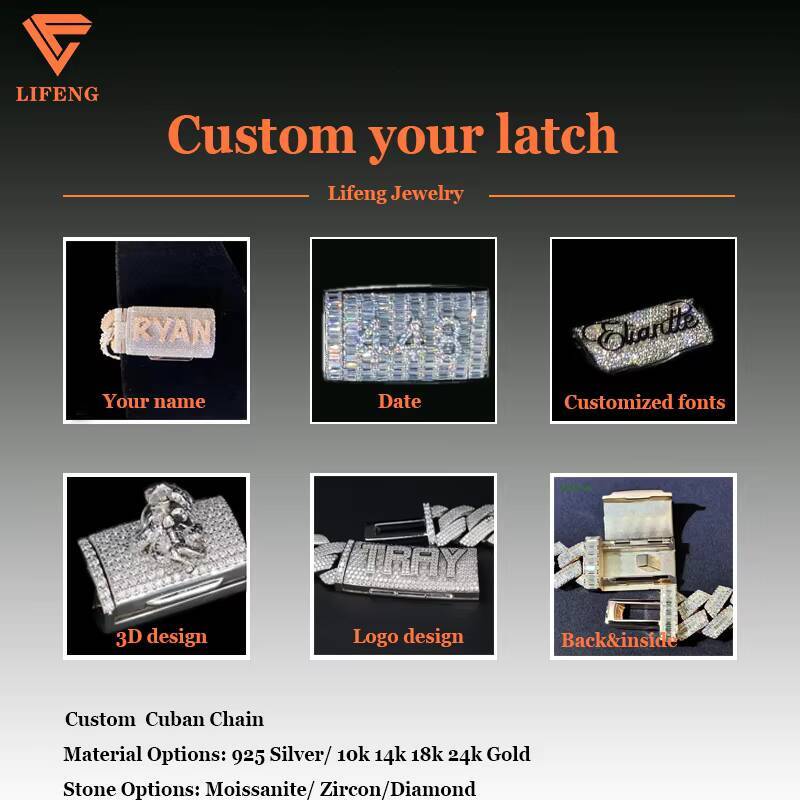Pass Tester VVS Moissanite Diamond 925 Silver Necklace Chain Hip Hop Iced Out Jewelry 12mm Miami Cuban Link Bracelet Chain