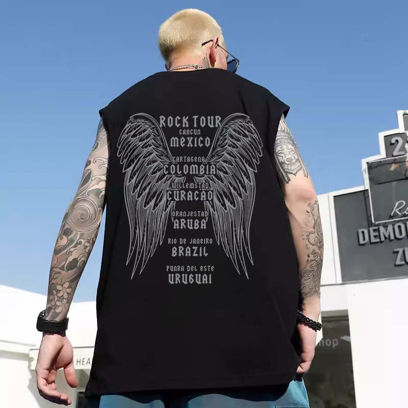 2026 Summer Men's Oversized Big & Tall Tank Tops | Wide-Shoulder Breathable Athletic Loose Sleeveless Tees