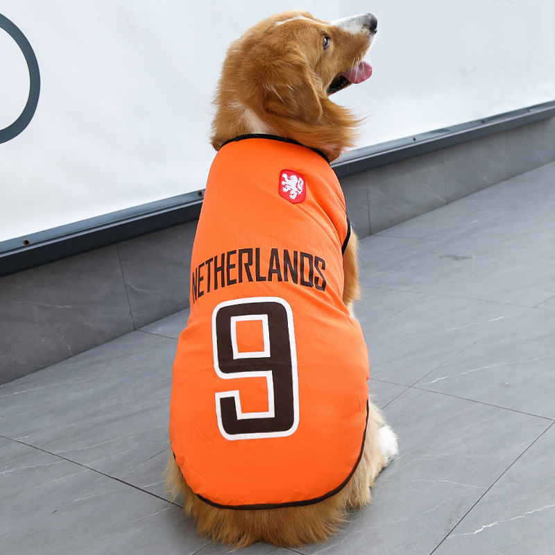 Premium Breathable Mesh Dog Sports Jersey National Team Themed Pet Soccer Shirt 10 Sizes for All Breed Dogs Stylish Pet Apparel for Daily Wear A84