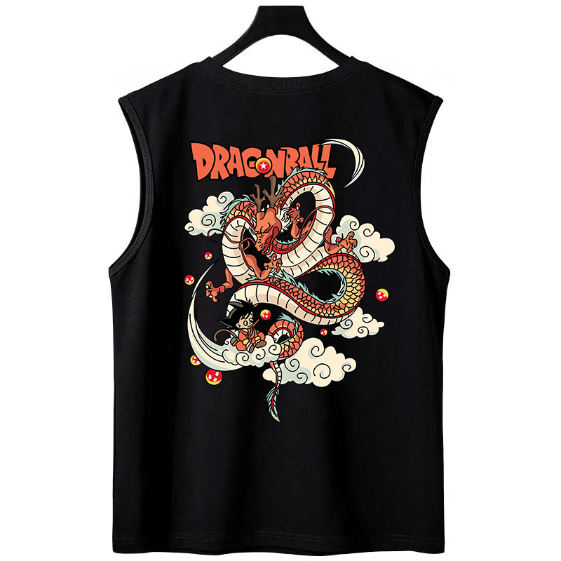 Men's Chinese Style Printed Tank Tops | Oversized Lightweight Basketball Sleeveless Tees for Big & Tall
