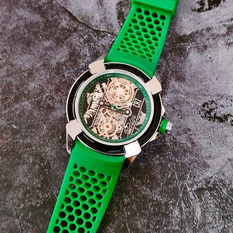 2026 New Designer Men Skeleton Automatic Mechanical Watch Rose Gold Case Black Silicone Strap Sport Luminous Date Display Water Resistant Casual Wrist