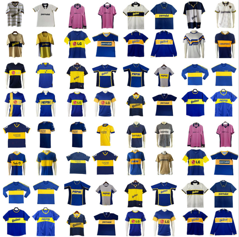 81 84 95 96 97 99 00 01 02 03 04 05 14 15 18 19 20 21 Boca Juniors Retro Soccer Jersey 1981 1995 1996 1997 2000 2001 2002 Maradona DE ROSSI RIQUELME ROMAN vintage Football Shirt