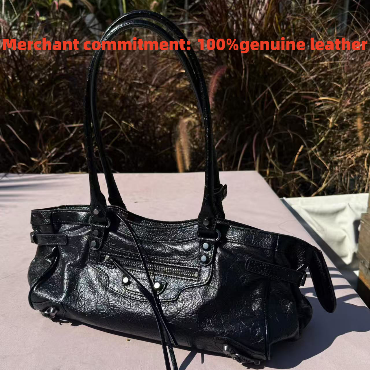Luxury Bag purses designer woman handbag Le Cago Le City Oil Wax Leather Motorcycle Bag Underarm Bag New Handbag Shoulder Bag Womens Bags MeiK67Q