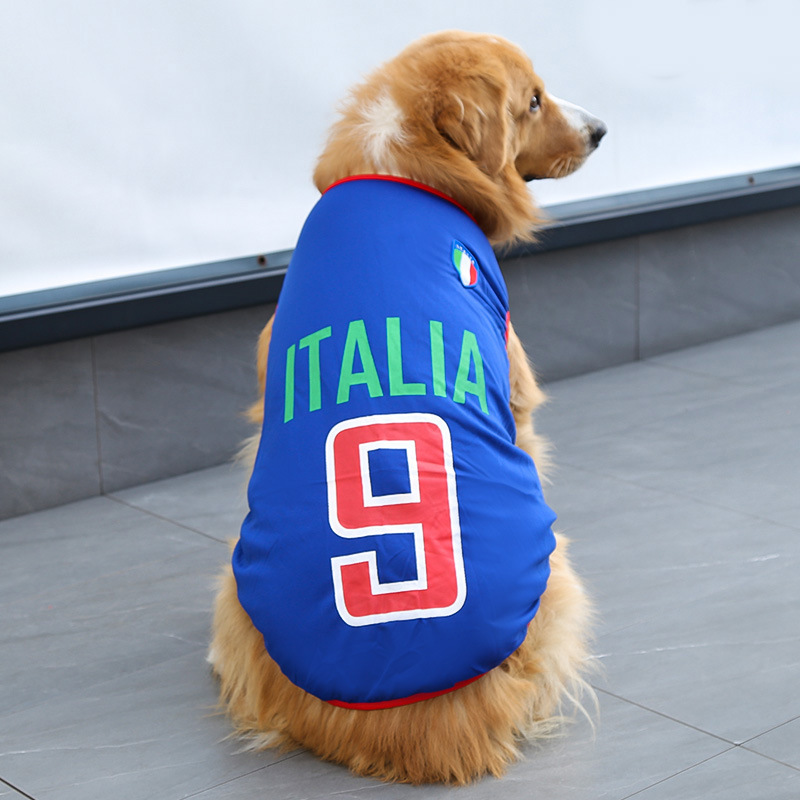 Premium Breathable Mesh Dog Sports Jersey National Team Themed Pet Soccer Shirt 10 Sizes for All Breed Dogs Stylish Pet Apparel for Daily Wear A84