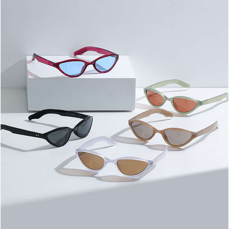 New Simple Cat-Eye Sunglasses Retro Street Style INS Fashion Sun Protection Glasses Chunjinqiuli