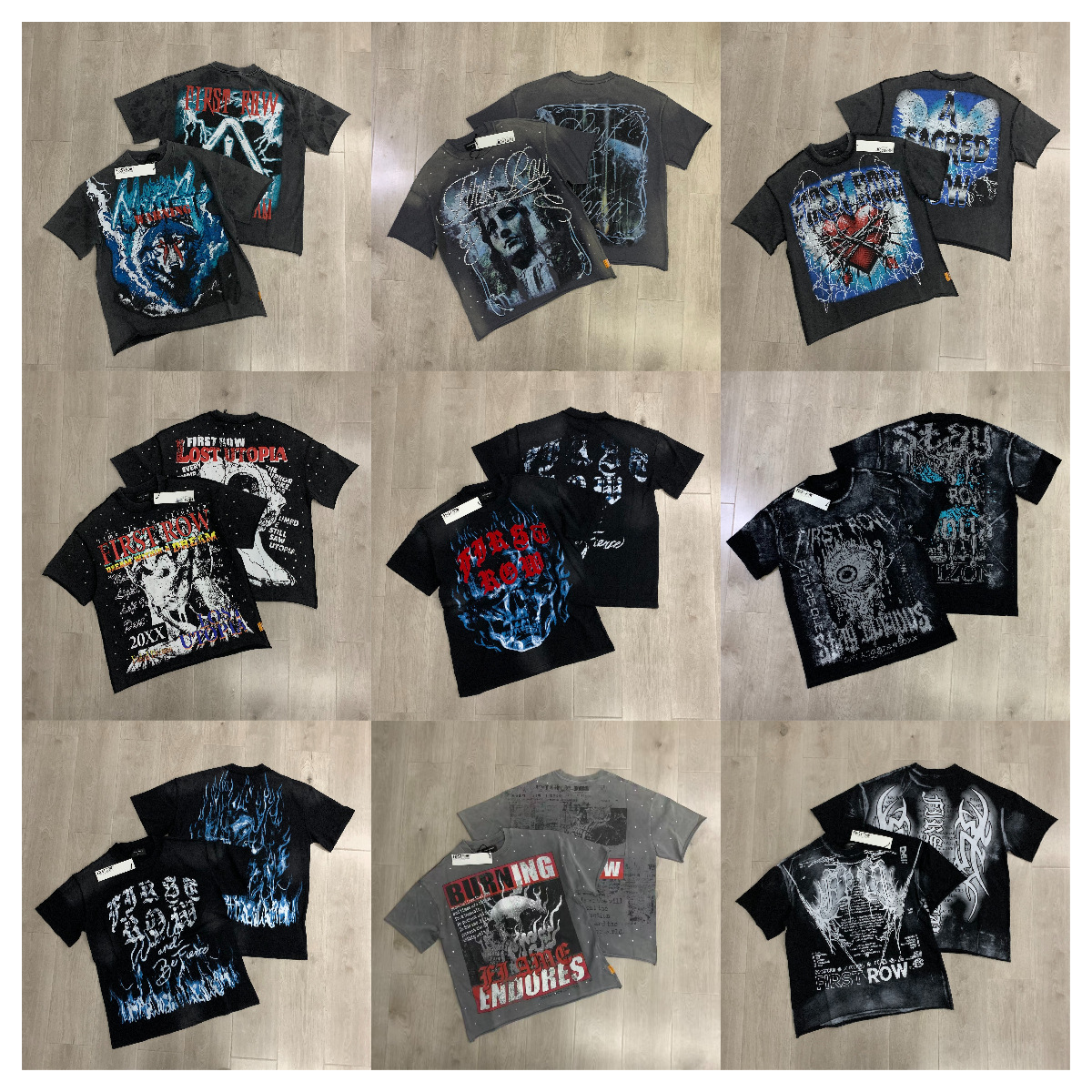 Men's T Shirts Streetwear Vintage Washed Diamond Cropped Tee For Men Crew Neck Short Sleeve Loose Cotton Rhineston Tshirts Oversized