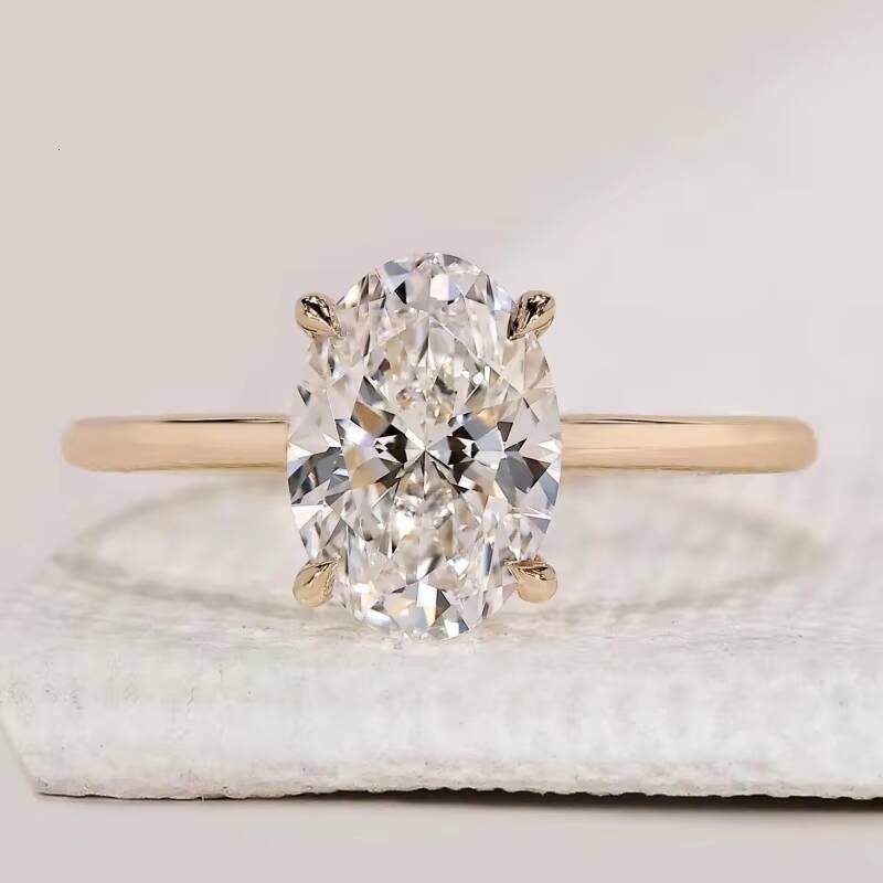 14k 18k Solid Gold Lab Grown Diamond Engagement Ring for Men Women Igi IGI Certified 2ct 3ct Vvs Lab Diamond Jewelry Custom
