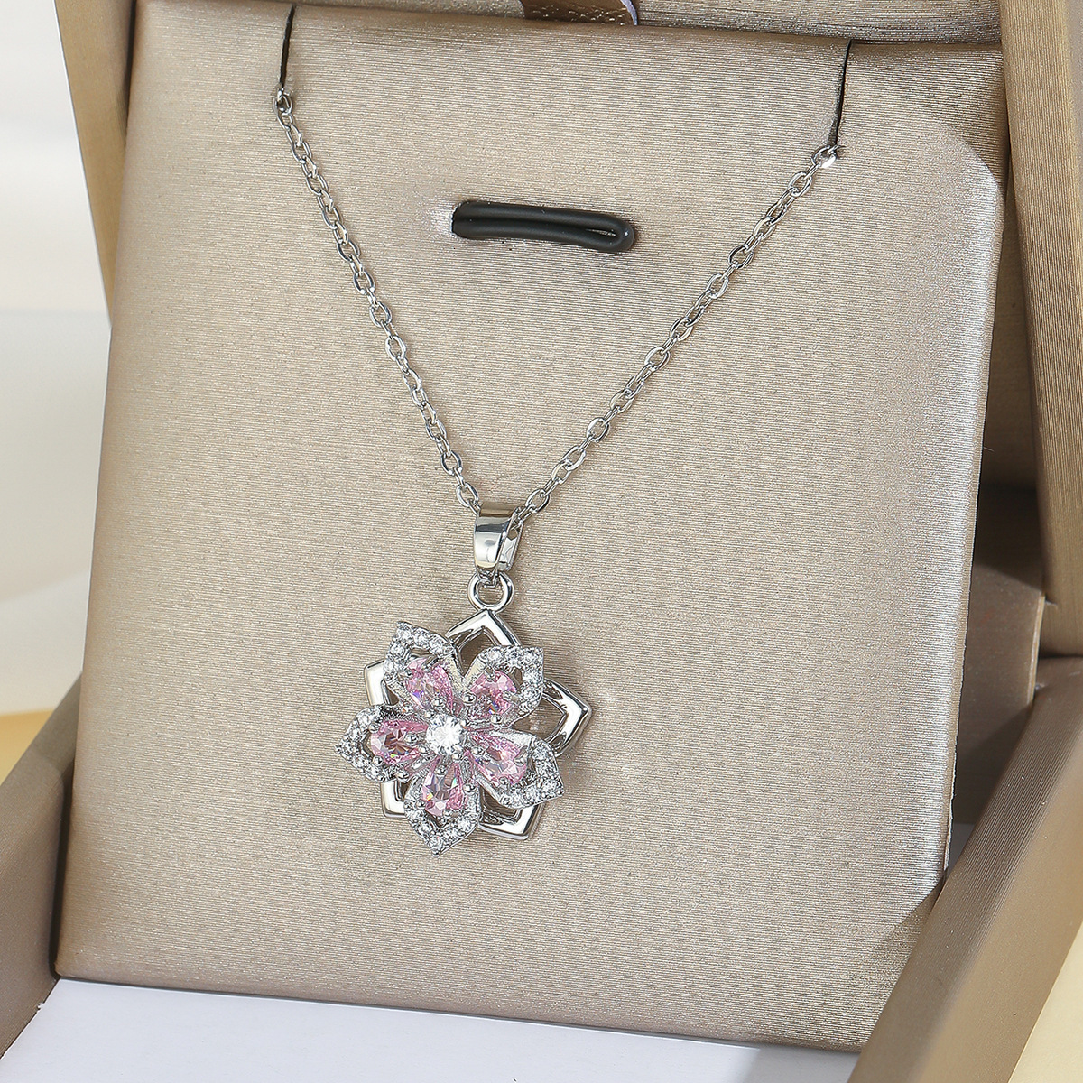 Designer Accessories 2026 New Collection - Women's Jewelry Set - Plum Blossom Zirconia Flower-shaped Pendant - Unique New Design