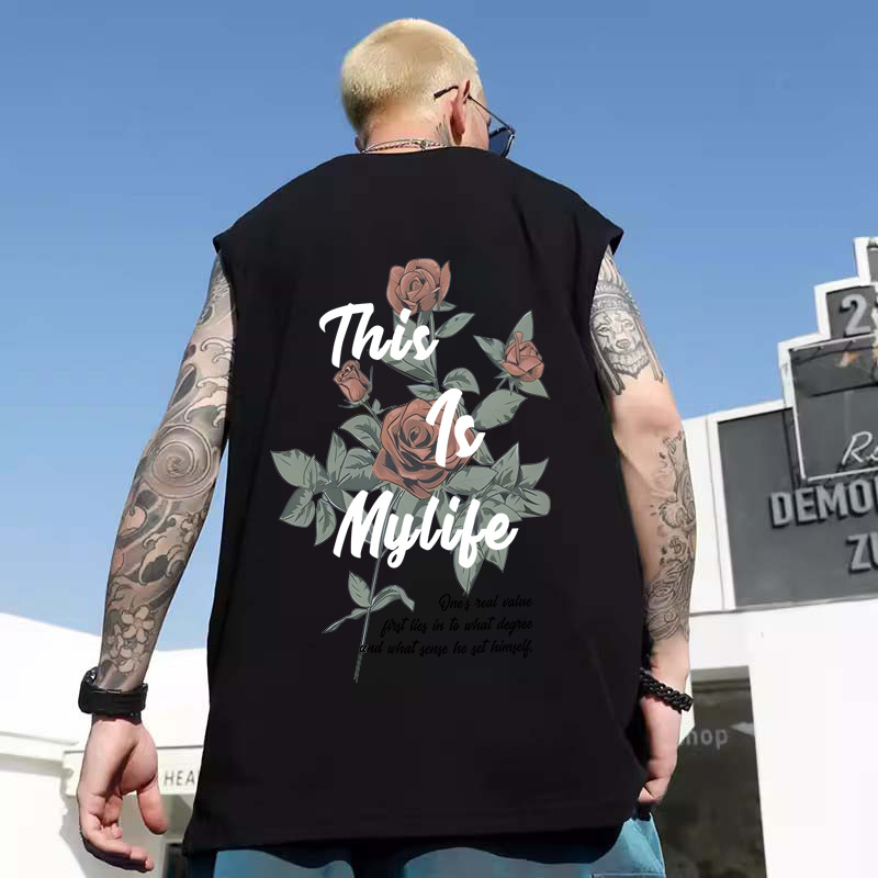 2026 New Men's American Style Poker Print Tank Tops | Summer Trendy Sleeveless Tees for Teens