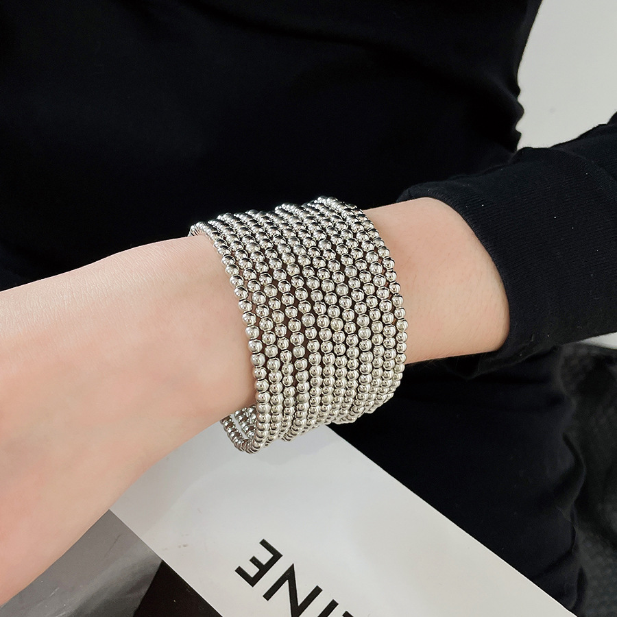 Cross-border European and American style multi-layered beaded bracelet, 2026 new vintage elegant wristband, light luxury high-end jewelry - view 4