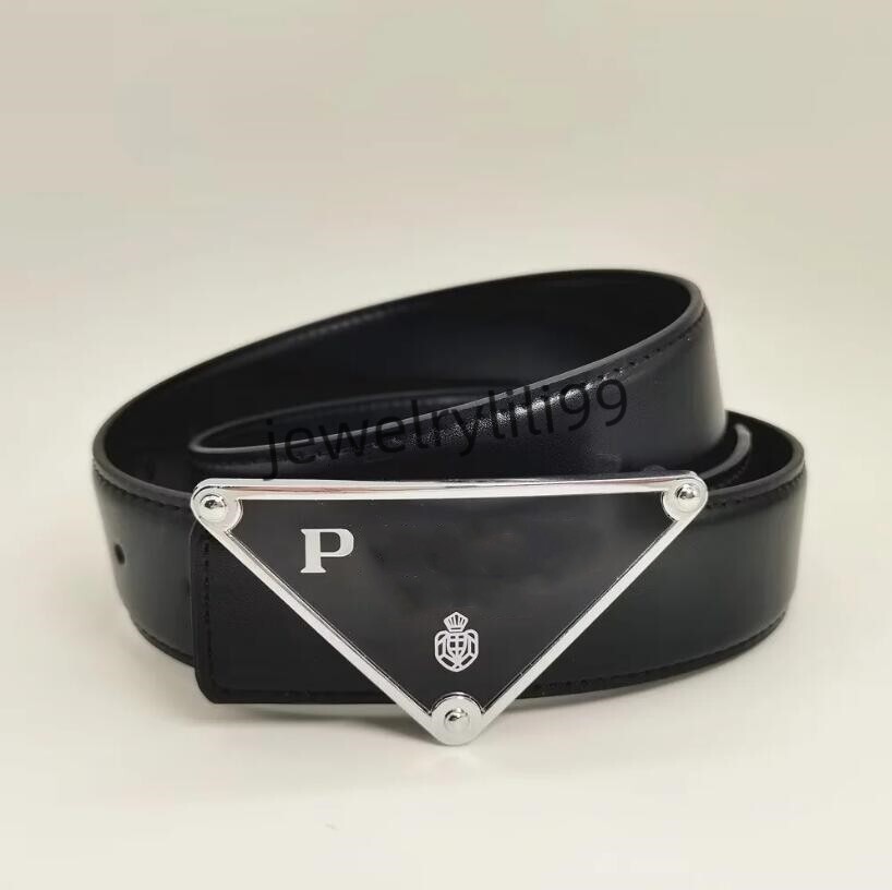 Fashion Classic Men Women Designer Belt Chastity Silver Mens Black glossy gold buckle Leather width 38cm dress belt pradas pardabelts pra pradaa