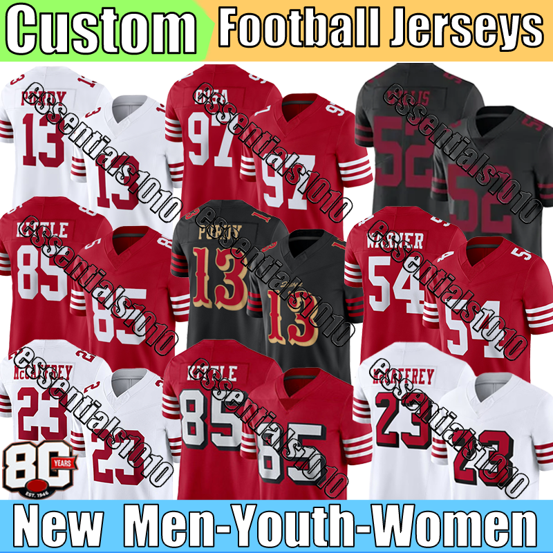 San Franciscocity 49erss Jersey McCaffrey Bosa Warner Samuel Sr Pearsall Young Lott sf 49ersJersey Purdy Kittle Hufanga Aiyuk Montana Rice Moody Football Jerseys
