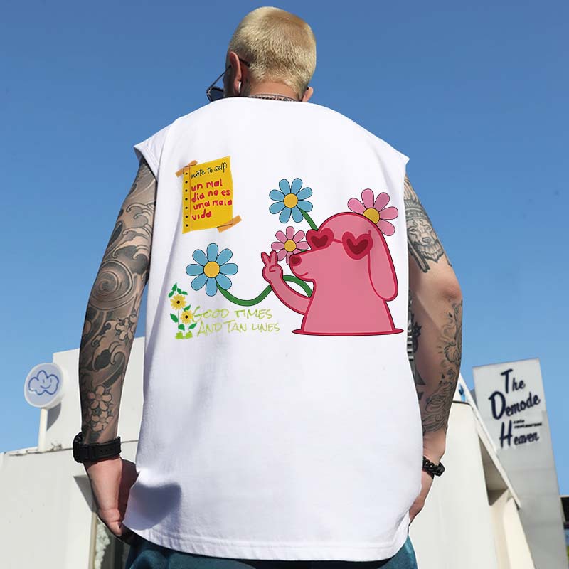 2026 New Men's American Trendy Streetwear Tank Tops | Summer Oversized Plus Size Athletic Sleeveless Tees