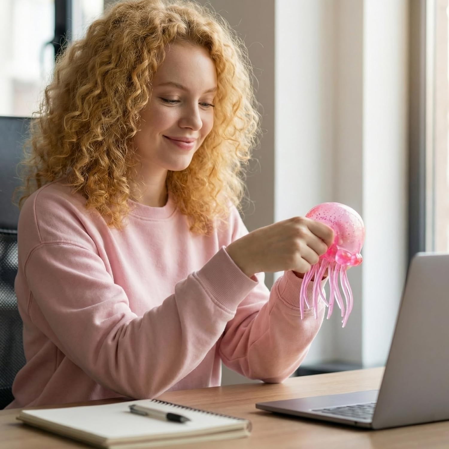 Wholesale bulk ready to ship hot selling samll and large size soft squeeze decompression Jelly fish squishy Squeeze Stress Ball