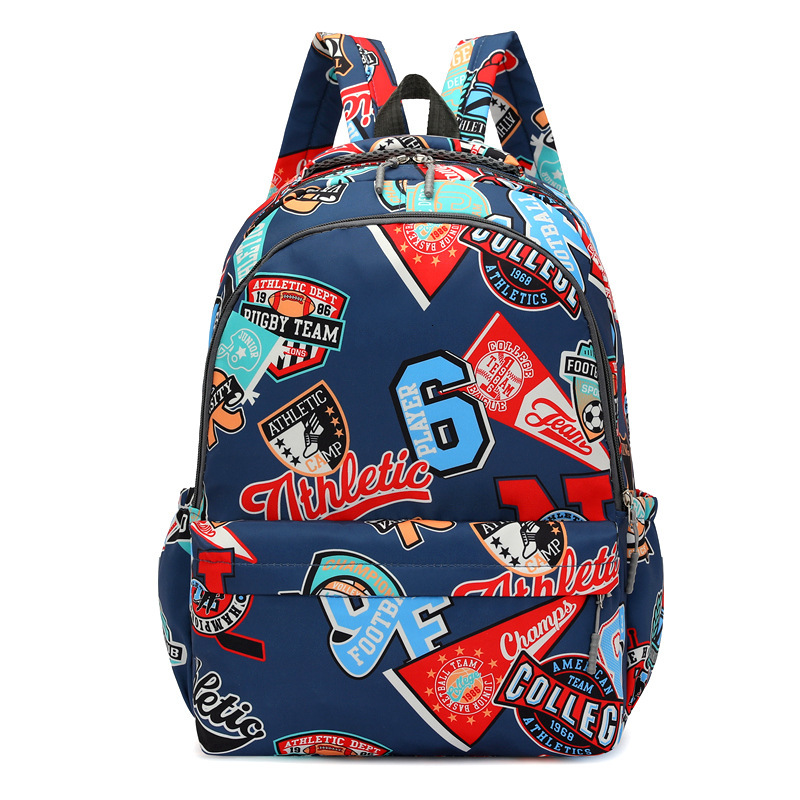 2026 New Vintage Athletic Print Students, Large Capacity Casual School Bag, Fashion Laptop Backpack for Daily Use