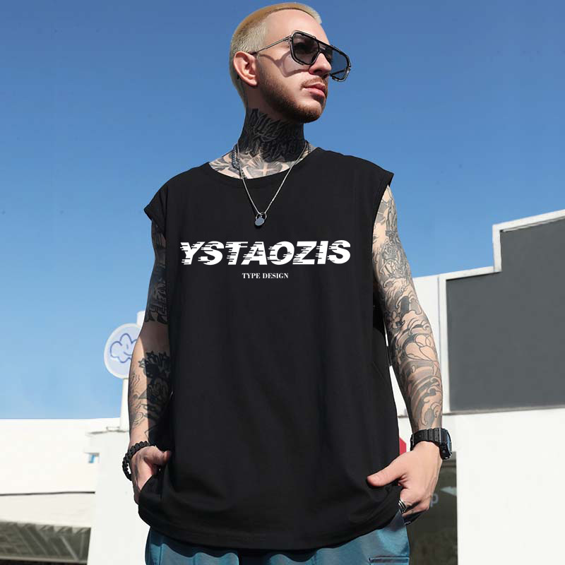 2026 New Men's American Style Tank Tops | Plus Size Printed Athletic Loose Summer Gym Sleeveless Tees