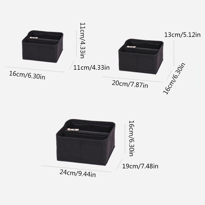 2026 New Felt Purse Organizer Insert for Women, Multi-compartment Tote Bag Organizer with Zipper, Fashion Bag Inlay for Daily Use - view 3