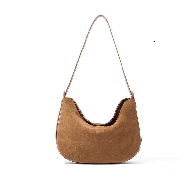 Hot Sale Women Genuine Leather Crossbody Bag Vintage Top Grain Nubuck Cowhide Underarm Bag Fashion Versatile Dumpling Shoulder Bag SENYY