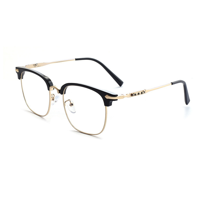 Designer Sunglasses For Men Women Glasses Blue Light Filtering Half-Rim Titanium Glasses Lightweight Business Frame With Prescription Lens Compatibili