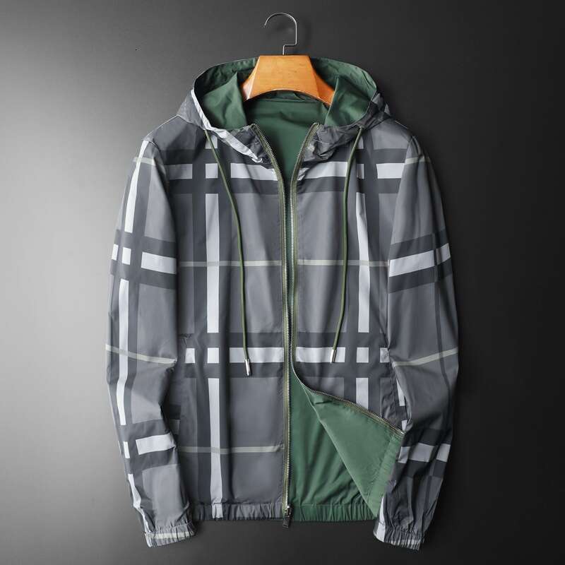 2026 Spring And Autumn New Double-Sided Hooded Jacket For Men, Slim Fit, Lightweight, Plus Size, Casual Coat