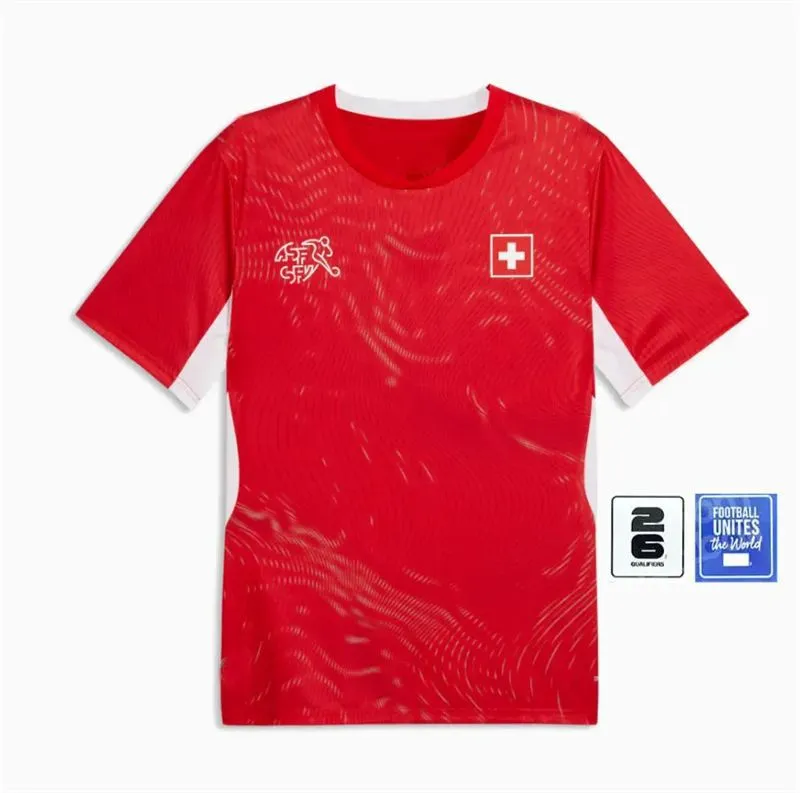 2026 World Cup Switzerland Soccer Jerseys 26/27 SWISS National Team ELVEDI ZAKARIA SOW RIEDER EMBOLO SHAQIRI Football shirt STEFFEN FREULER Kids Kit u