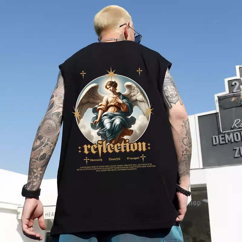 2026 American Trendy Cartoon Print Tank Tops | Men's Summer Loose Plus Size Athletic Gym Casual Sleeveless Vests