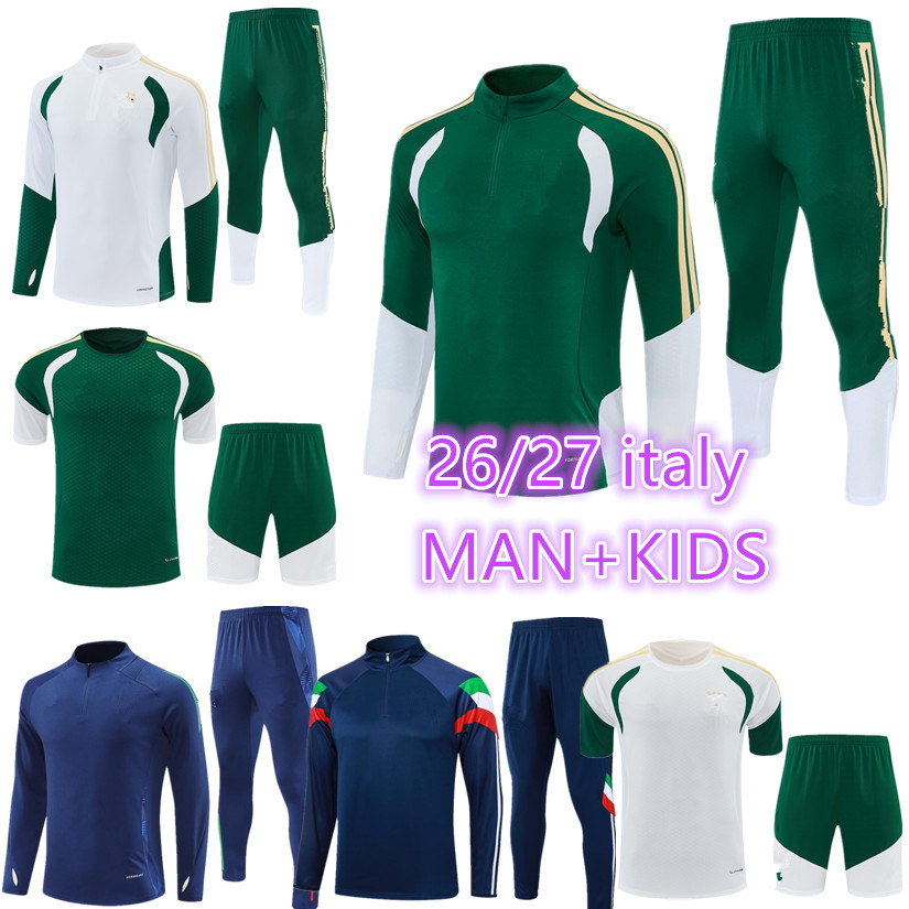 25 26 27 Italy ADULT tracksuit survetement Training suit soccer 2026 2027 Italia short sleeve man kids football TRACKSUITS set chandal futbol sportswear