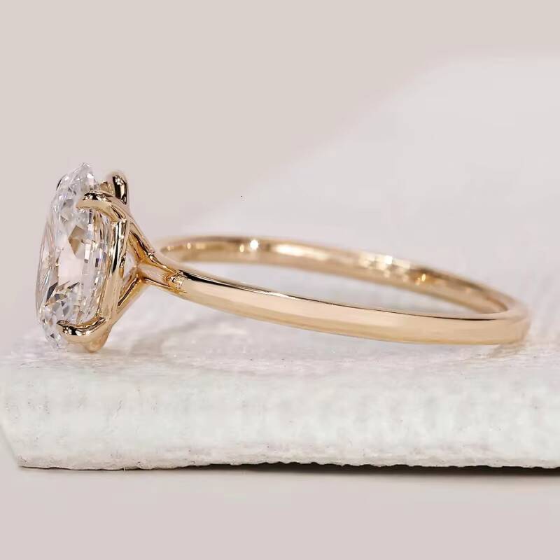 14k 18k Solid Gold Lab Grown Diamond Engagement Ring for Men Women Igi IGI Certified 2ct 3ct Vvs Lab Diamond Jewelry Custom