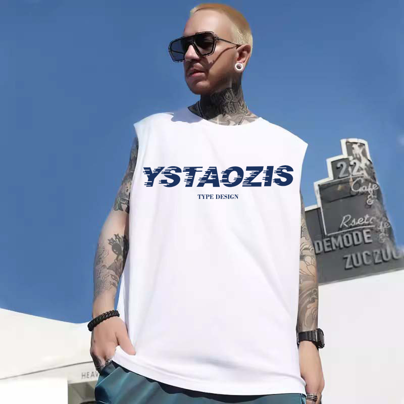 2026 New Men's American Style Tank Tops | Plus Size Printed Athletic Loose Summer Gym Sleeveless Tees