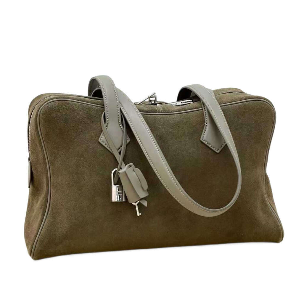 2026 New Genuine Leather Bowling Bag Retro Frosted Cowhide Tote Bag Minimalist Hobo Bag Large Capacity Beach Commute Boston Bag For Women SENYY