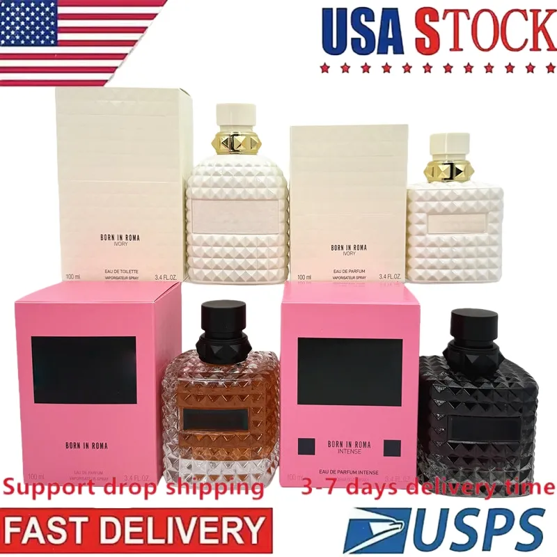 Designer Born in roma Perfume Coral Fantasy Intense Purple Melancholia Men Women Fragrance 100ml Long Lasting smell good scent Cologne Spray