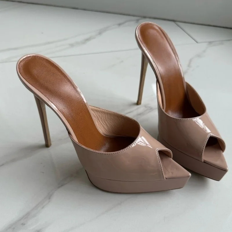Summer Womens Pointed Toe Open Toed High-heeled Shoes Cool Slippers Fashionable Womens Wedding Parties Size 34-44 Sandals 260410