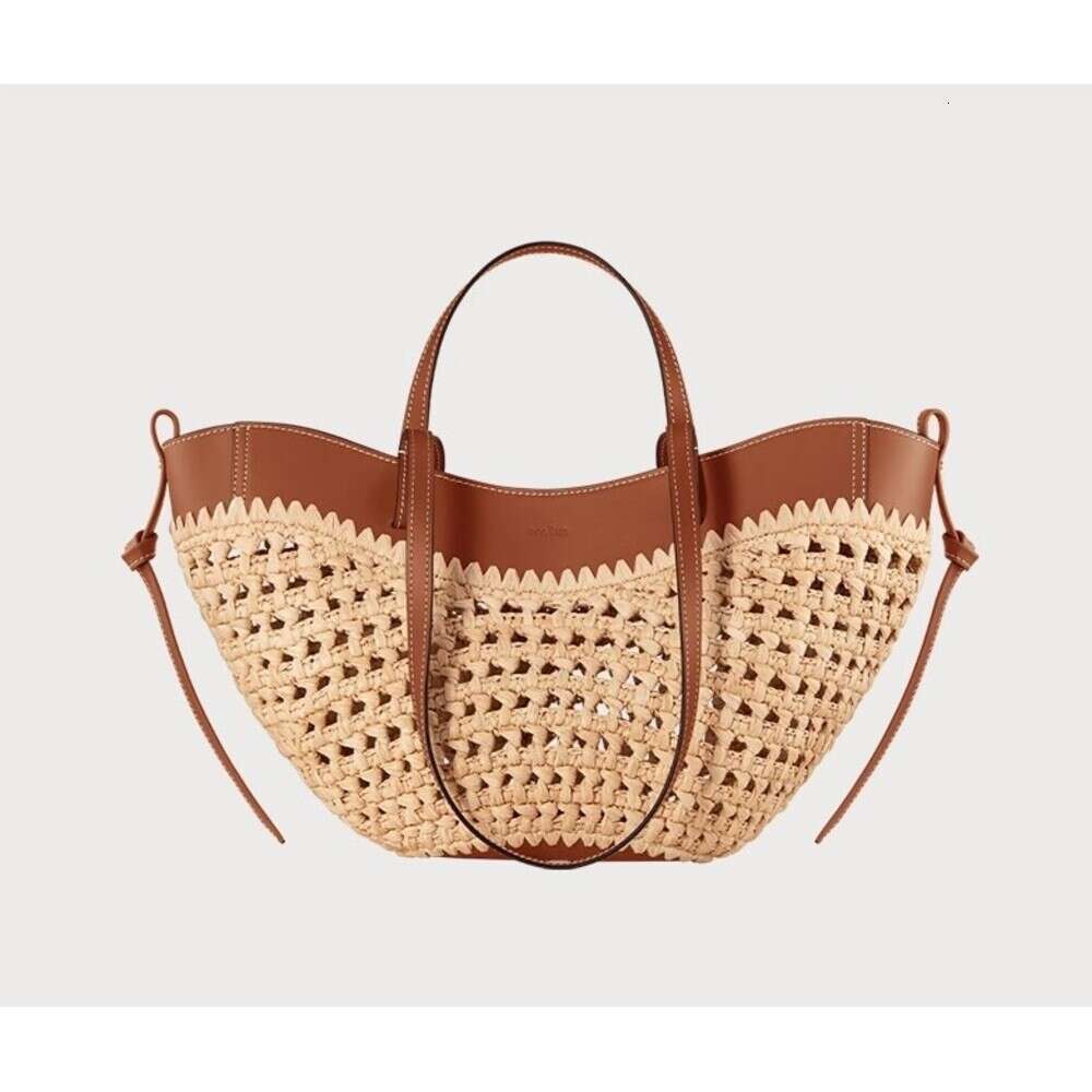 Cross-border straw beach bag for women, trendy and fashionable woven large-capacity shoulder tote bucket bag, new spring/summer model