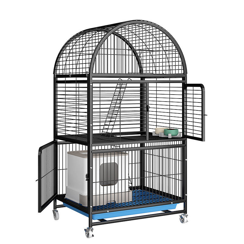 YL-38483 Extra Large Space Multi-Layer Indoor Home Cat Cage, Two-Layer Cat Nest with Litter Box