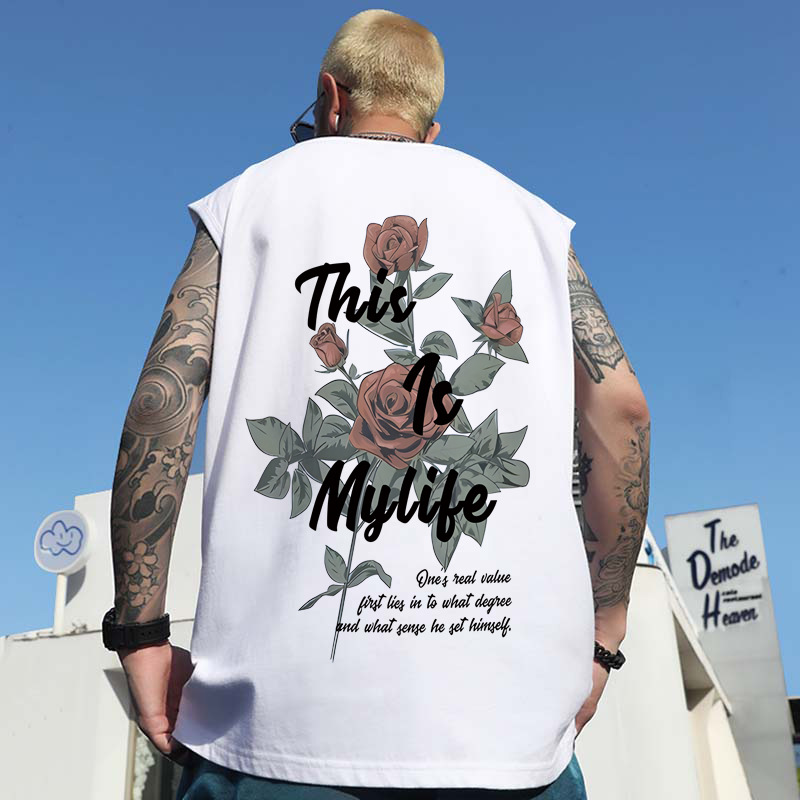 2026 New Men's American Style Poker Print Tank Tops | Summer Trendy Sleeveless Tees for Teens