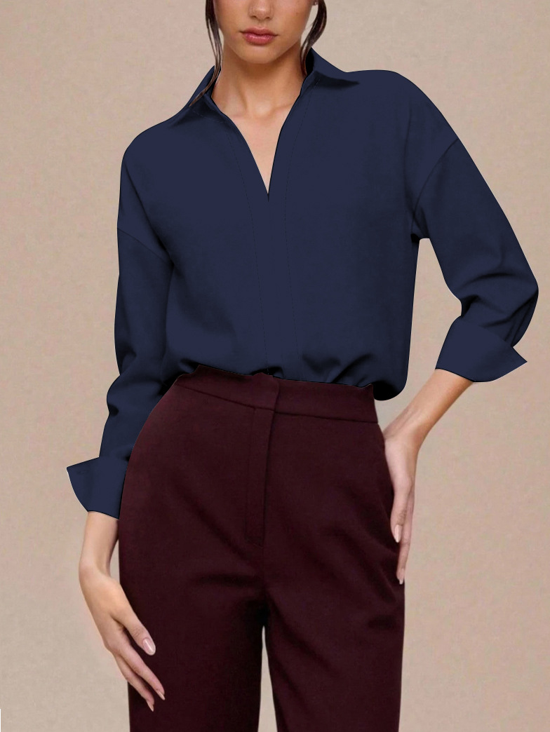 Women' s 2026 Solid Color Satin Wide Leg Pants Su - view 5