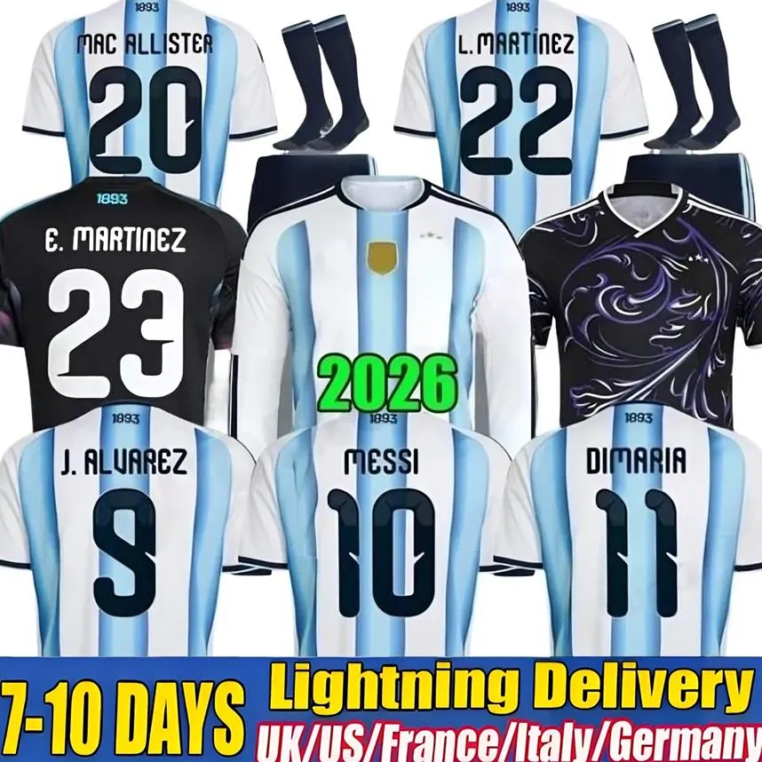 Argentinas Jersey 2026 World Cup Soccer Jerseys Long Sleeves 26 27 GARNACHO DE PAUL Maillot Retro Football Shirts Tops Men Kit Kids Goalkeeper Trainin