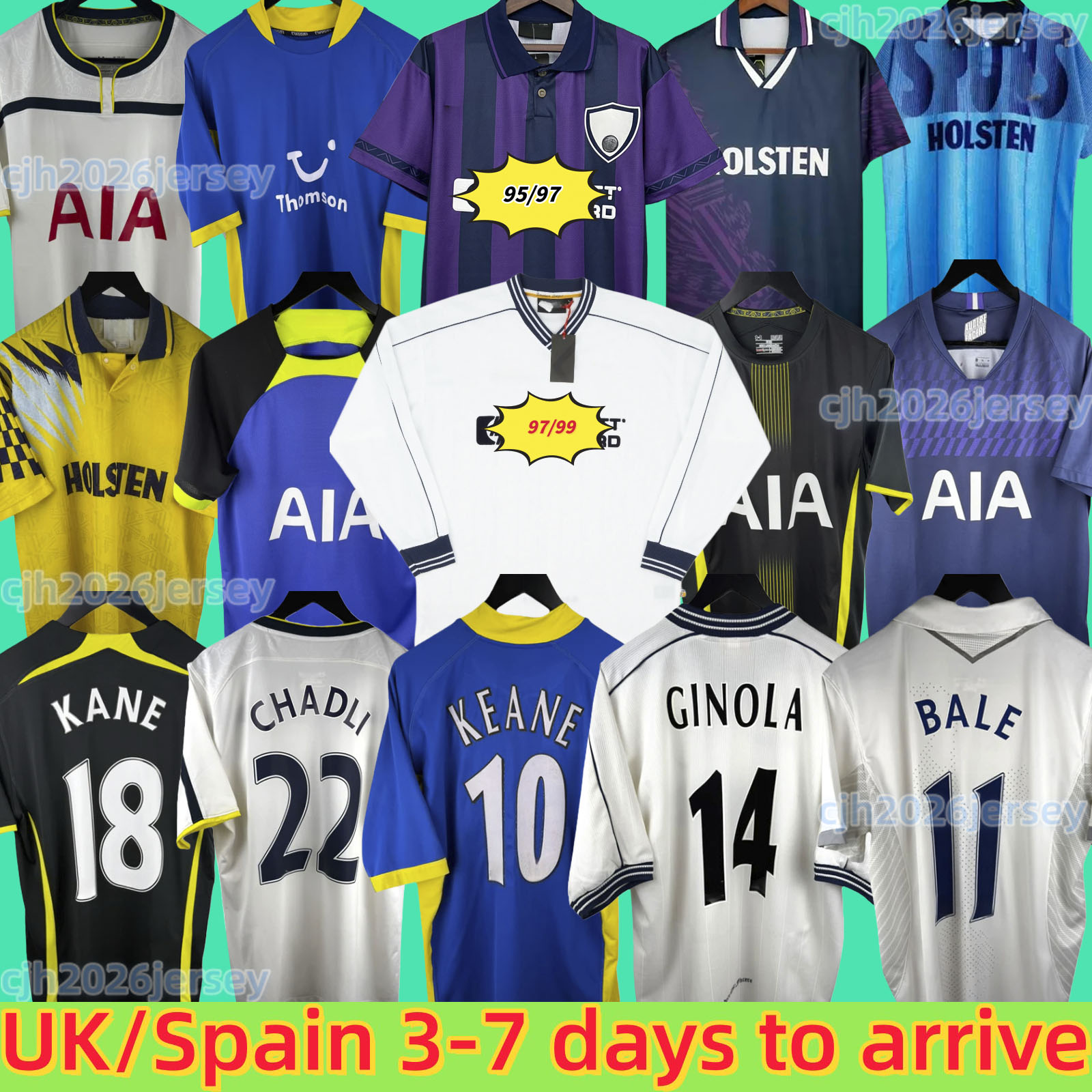 Tottenham Retro soccer jerseyS 2006 07 08 09 1983 84 86 87 89 spur Klinsmann GASCOIGNE ANDERTON SHERINGHAM 1991 92 93 94 95 96 98 1999 classic Vintage SHIRTS uniforms