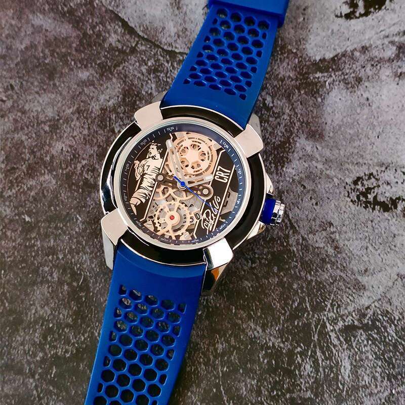 2026 New Designer Men Skeleton Automatic Mechanical Watch Rose Gold Case Black Silicone Strap Sport Luminous Date Display Water Resistant Casual Wrist