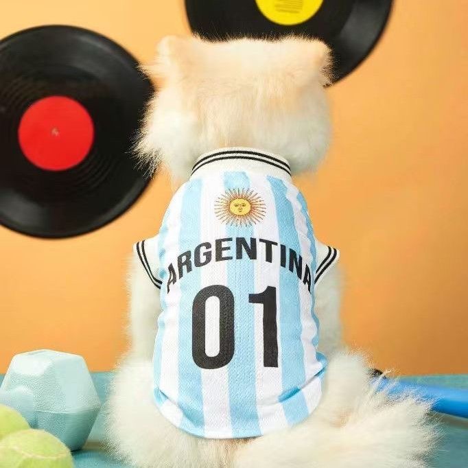 World Cup National Team Small Dog Jersey Breathable Mesh Pet Sports Shirt 6 Sizes XS to 2XL Argentina Mexico Portugal Luxury Pet Apparel for Teacup Yo