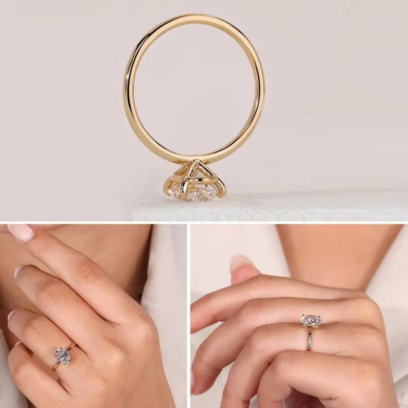 14k 18k Solid Gold Lab Grown Diamond Engagement Ring for Men Women Igi IGI Certified 2ct 3ct Vvs Lab Diamond Jewelry Custom