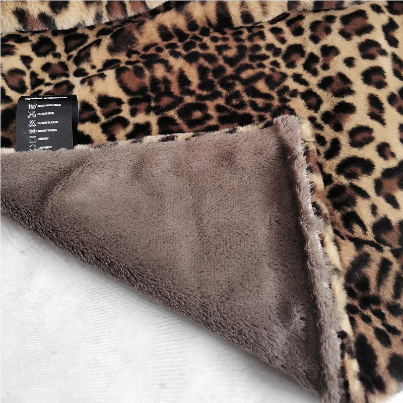 Leopard Polyester Bed Sofa Travel Camping Super Soft Cozy Fluffy Plush Cheetah Print Blanket for All Seasons