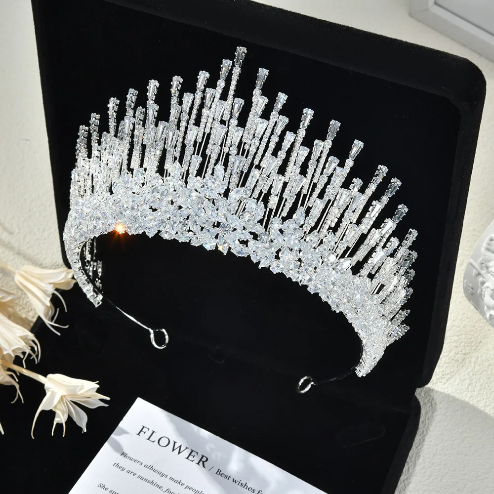 Bridal Tiara Crown For Wedding Headdress Zircon Crystal Queen Princess Pageant Women Diadem Party Headpiece 260409